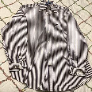 Vintage men’s Faconnable striped cotton long sleeve dress shirt